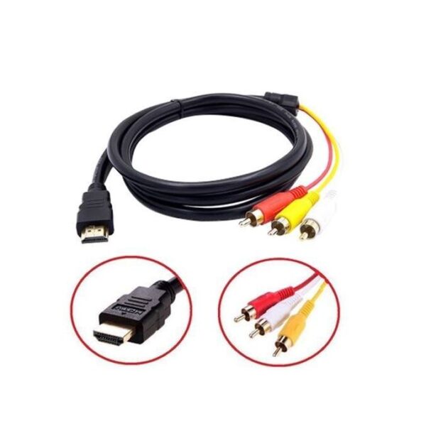 Generic 1080P HDTV HDMI 3 RCA Audio Video AV Cable Cord Adapter1.5m