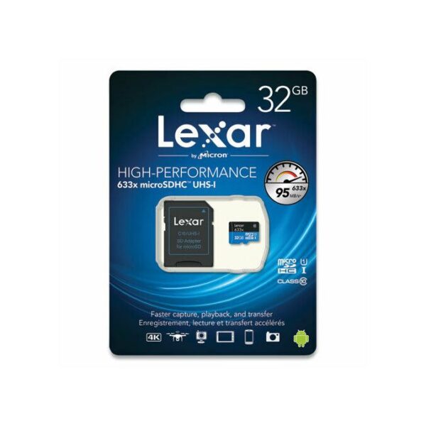 Lexar 32GB High Performance 633x MicroSDHC Adapter - Blue