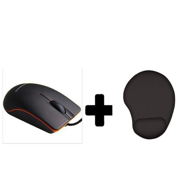 Lenovo M20 Wired Optical Mouse Plus Free Mouse Pad- Black