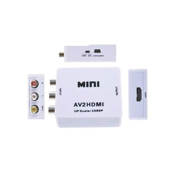 Generic AV to HDMI Mini Video Converter HD 720P 1080P- White