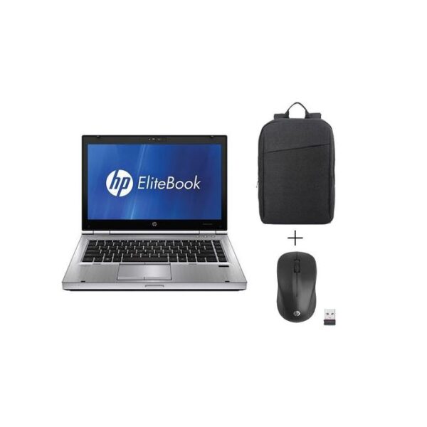 Hp Refubished Elitebook 8460p,Core i5,4GBRAM,500GB - Wireless Mouse - Bag - Silver