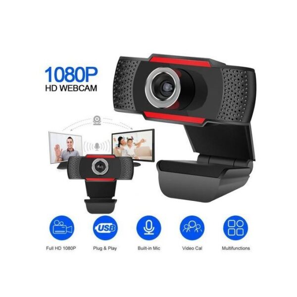 Generic 1080P Video Recording 12.0M Pixel HD Webcam With MIC For PC Skype MSN (Red / Black)