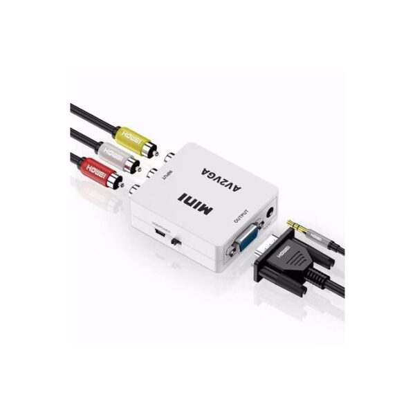 Generic AV to VGA Video Converter HD 720P 1080P White