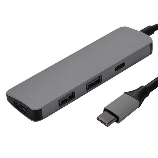 Generic Type-C Adapter With 2 USB Ports, 4K HDMI Adapter - Grey