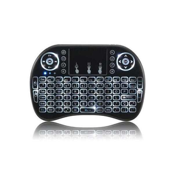 Smart Wireless Backlit Mini Keyboard Touchpad Remote Control Air Mouse - Black