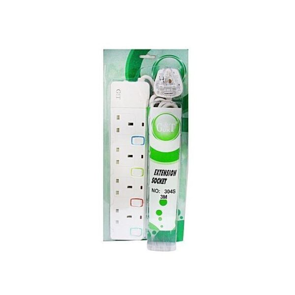 Gt G&T 13A 4 Way Extension Socket - White