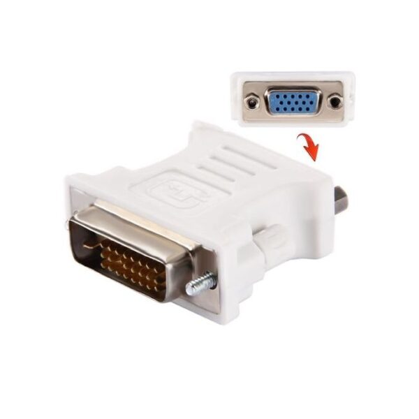 Generic DVI 24+1 Pin Male to VGA 15Pin Female adapter(White)