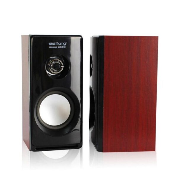 Generic Ifang M030 Superbass USB 2.0 Desktop Speaker - Brown,Black