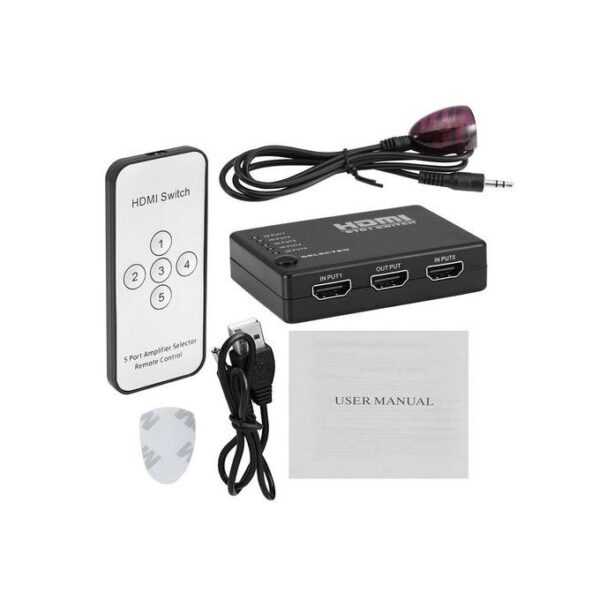 Generic 5 in 1 HDMI Splitter Switch-Black