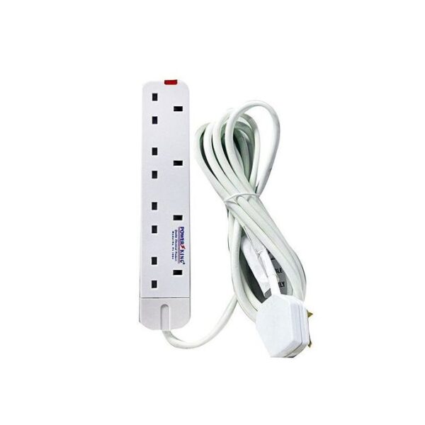 4Way Power King Extension Cable- 3Metres - White