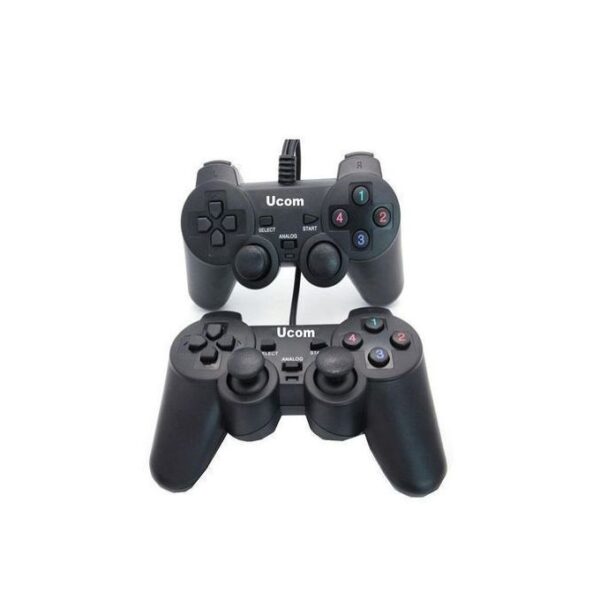 UCOM PC Twin Controller Game Pads Double Shock Vibration - Black