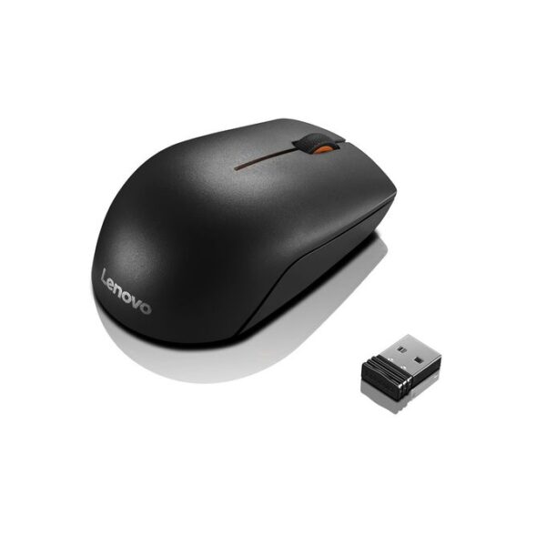 Lenovo 300 Wireless via Nano USB Compact Mouse -Black