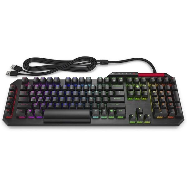 Hp Omen Sequencer Wired USB Mechanical Optical Gaming Keyboard ? 10X Faster ? Blue Switch - Volume Roller Bar ? 16.8M RGB Colors ? Anti Ghosting