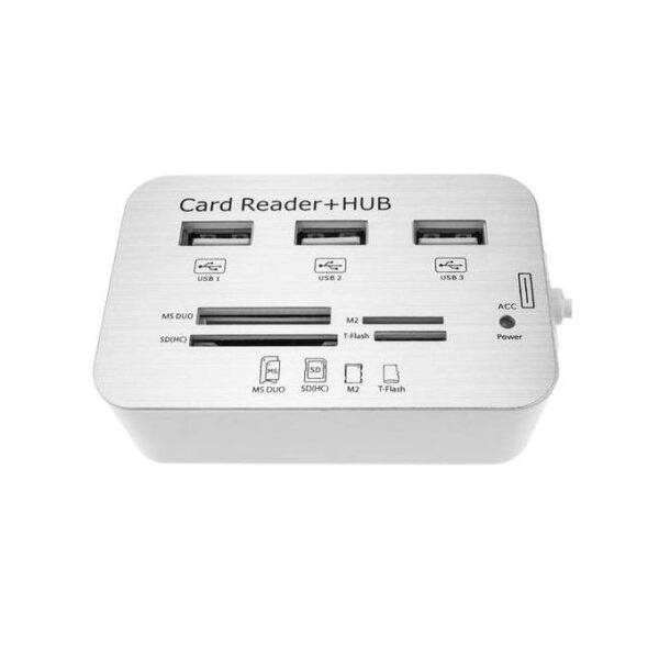 USB Hub 3.0/3.1 + Card Reader - Silver,White