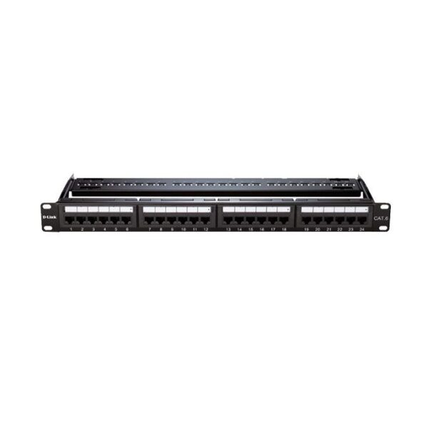 D-Link Unshielded 24-Port Full Loaded Patch Panel - Black