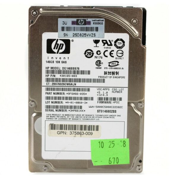 Hp Hard Disk HP 1TB 7.2k SAS- 9YZ264-075-Black,Silver