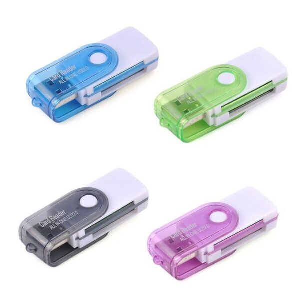 High Speed Mini USB Memory Card Reader Adapter - Blue-Green