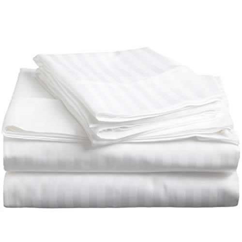 6x6x8 inch 4 Pack Luiser Home Collection Satin Stripped Bedsheet Set