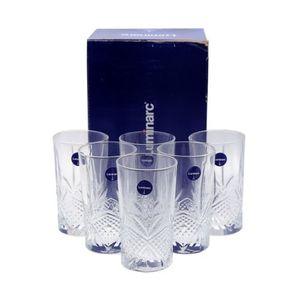 Luminarc 6 Piece Floral Design Glass Tumbler Set