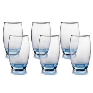 Luminarc 6 Pack Blue Bottom Glass Tumblers