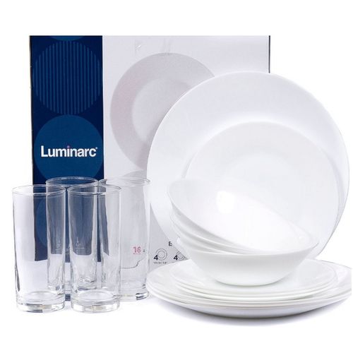 Luminarc Opal Glass 16 Pack Dinnerware Set