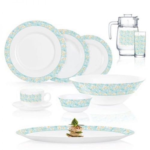 Luminarc Perine Turquoise Everyday Dinner Set(46 Pack)