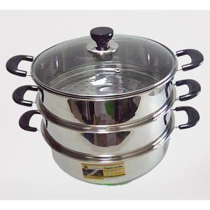 Stainless Steel 3 Pack Saucepan-Steamer Pot Set