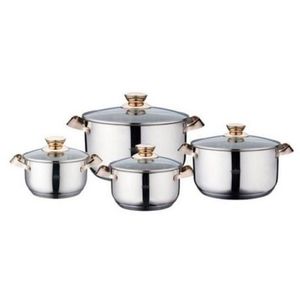 Stainless Steel 4 Pack Cookware Set(Copper Gold Hobs)