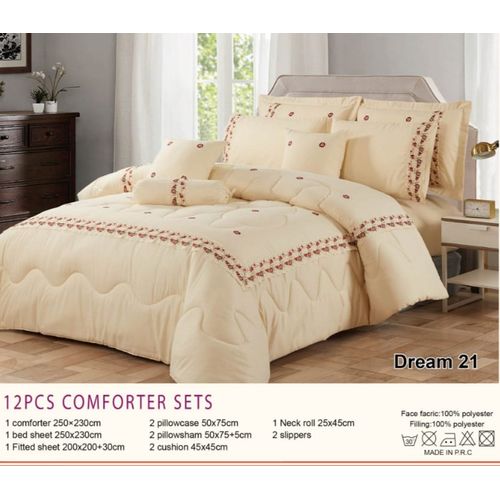 8x8 inch 12 Pack Ashaba Comfort Bedcover Set (Regency Cream)