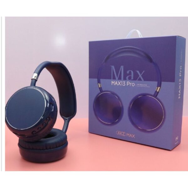 Max 13 Pro Super Bass Wireless Headphone - Blue Black