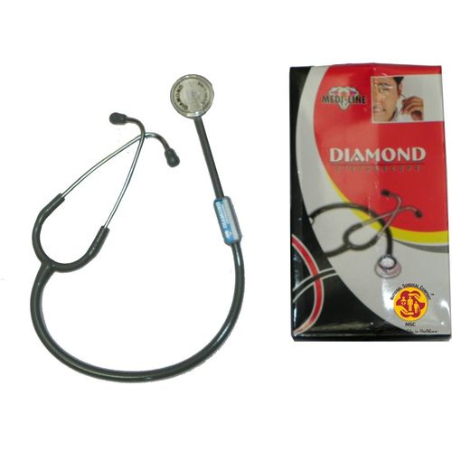 Diamond Professional Medical Dual Head Stethoscope (Black/Navy Blue)