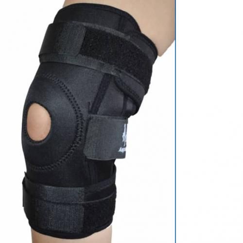 Medical Nylon Adjustable Hinged Knee Leg Brace (Black)