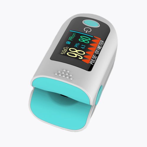 Battery Powered X1805 Fingertip Oximeter(Silver Grey/Cyan)