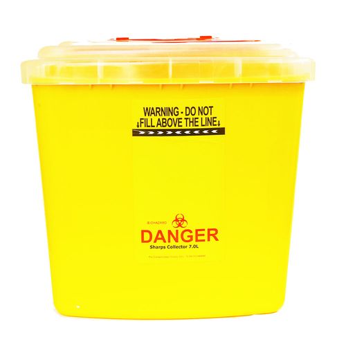 Medical Grade 7.0 Litre Biohazard Refuse Bin(Yellow)