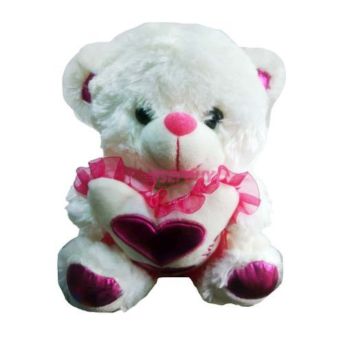 Teddy Bear Doll (White/Pink)