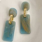 Women's Marble Earrings-Turqoise