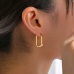 Women's Fabulous Simple Design Earrings-Gold.