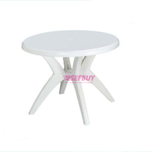 Round plastic Table- White