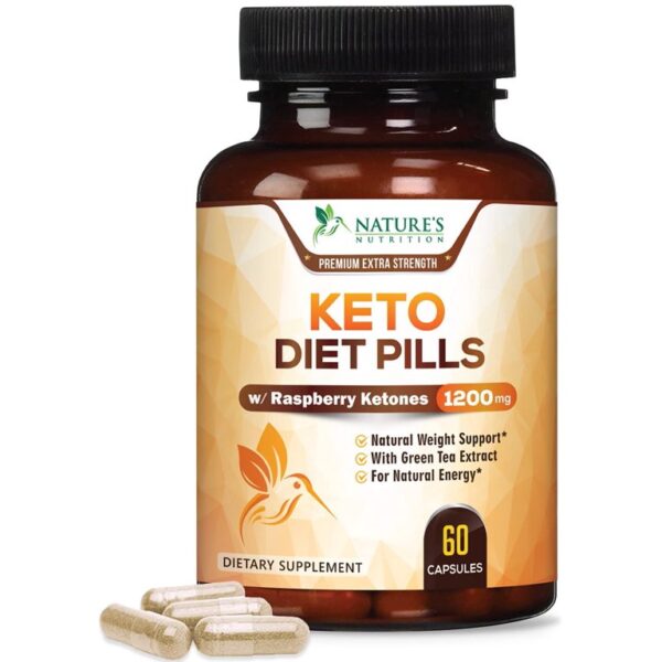 Nature's Nutrition Keto Diet Pills for Advanced Weight Loss, 1200mg, 60 Ct.