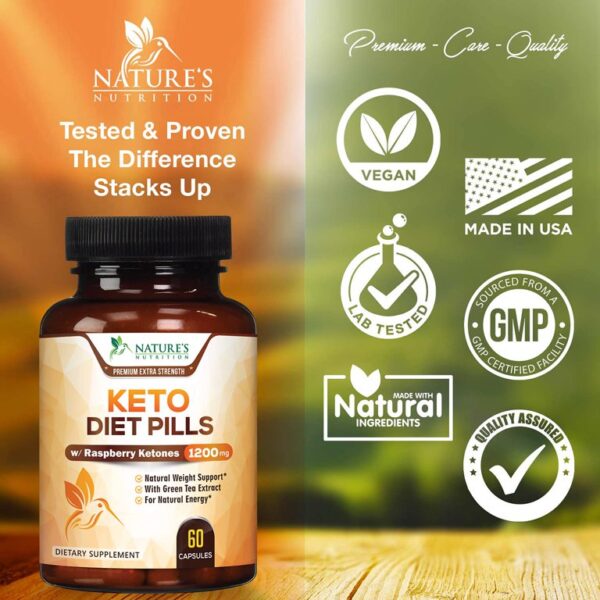 Nature's Nutrition Keto Diet Pills for Advanced Weight Loss, 1200mg, 60 Ct. - Image 4