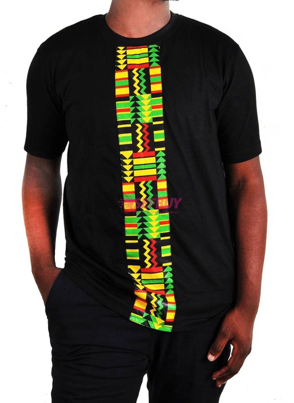 African Kitengi Men's T-Shirt - Black