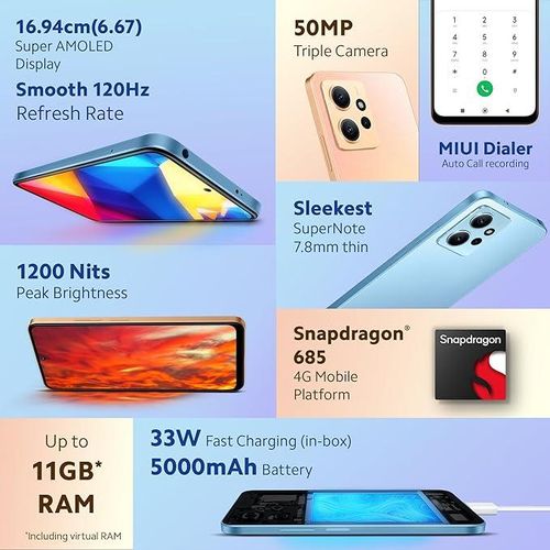 Redmi Note 12-4G 6.67" 8GB RAM 256GB ROM 48MP 5000mAh - Blue - Image 2