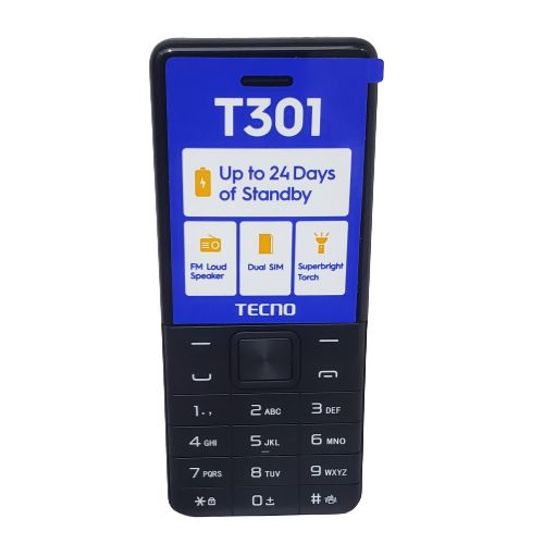 Tecno T301 Dual Sim, FM Loud Speaker, 1150mAh Battery- Blue - Image 2