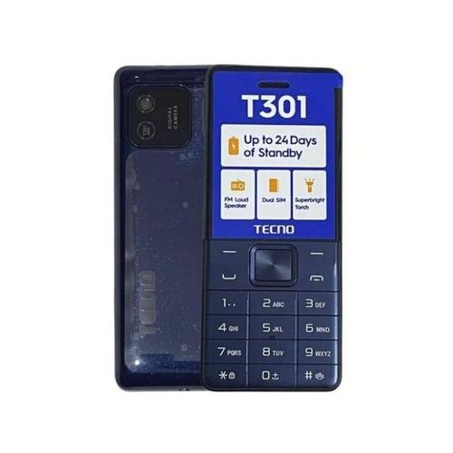 Tecno T301 Dual Sim, FM Loud Speaker, 1150mAh Battery- Blue