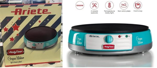 SWM0202 Ariette CREPES MAKER 1000w - Non-Stick - Turquoise