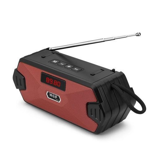 Hf Rechargeable FM/SD Bluetooth Radio Speaker - Black,Red