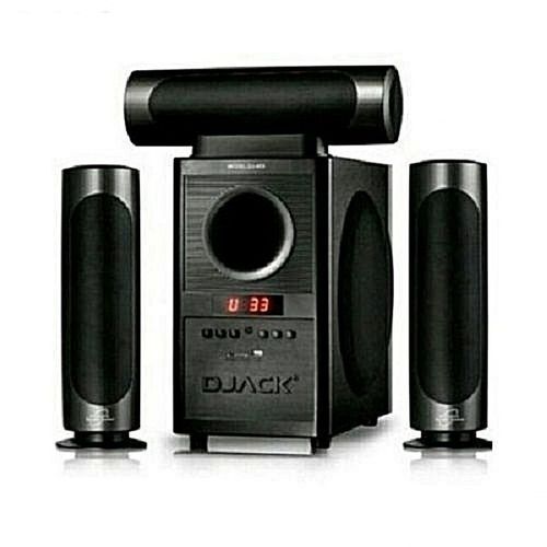 Djack 3.1 X-Bass, AC&DC Bluetooth Home Theatre Multimedia Speaker System with FM Radio, USB & SD Ports - Black