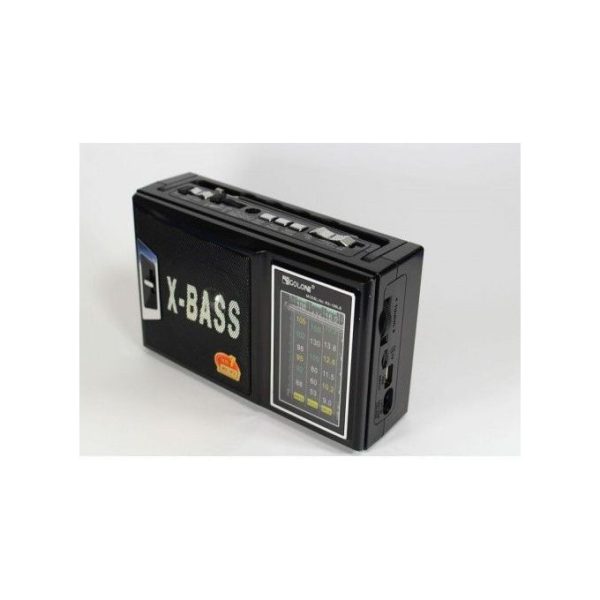 Origaudio X-Bass rx166 Rechargeable FM Radio With SD Card And Flash pots - Black.