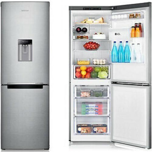 Hisense 341 Liters Combo Double Door Bottom Freezer With Dispenser, 341 Litres - Silver