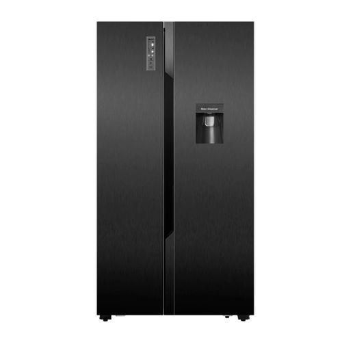 Hisense 670L Elegant Side By Side Refrigerator With Water Dispenser - Black